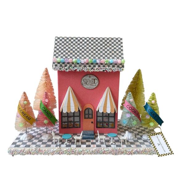 Brand New Mackenzie-Childs Calico Paper Illuminated Sweet Shop - Picture 11 of 16